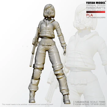 1/24 Комплекти фигури от смола модел YUFAN, жената-войник в цивилни дрехи, събрани себе си YFWW-2042