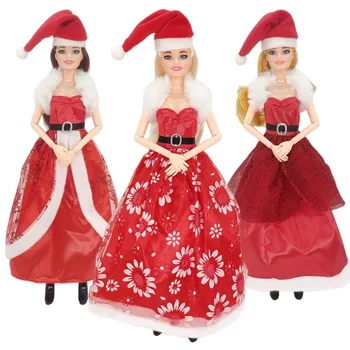 11-Инчов Коледен комплект Шапки 30 см, Модна кукла за момичета, рокля на Принцеса, Детска Коледна играчка за момичета, Аксесоари за дрехи