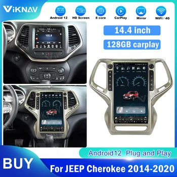 14,4 Инча Android12 Автомобилен GPS Навигация За JEEP Cherokee 2014-2020 Авто Радио мултимедиен плеър сензорен Екран Стерео Главното устройство