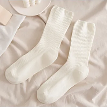 5 Двойки Класически Дълги/къси чорапи за старшеклассниц, обикновена памучни чорапи, дамски Пролетно-есенните модни чорапи с вертикален дизайн