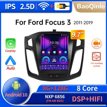 9,7-инчов авто радио Android 10, мултимедиен плеър за Ford Focus 3 Mk3 Tesla style 2011-2017 GPS навигация Carplay Android Auto