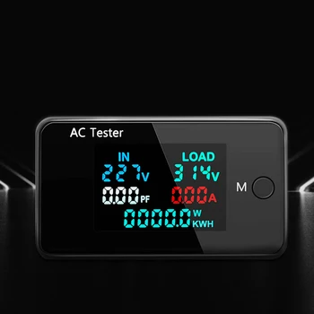 AC 0-500 В 100A 10A Волтметър за Променлив Ток, Амперметър, Ваттметр, електромера, Led Цифров Измерител на Напрежение, Ток, Капацитет, електромер