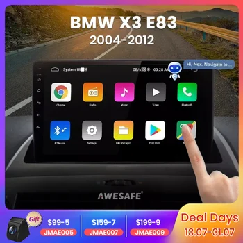 AWESAFE PX9 за BMW X3 E83 2004 2005 2006 - 2012 Радиото в автомобила Мултимедийни плейъри GPS Навигация 2 din Android CarPlay АвтоРадио