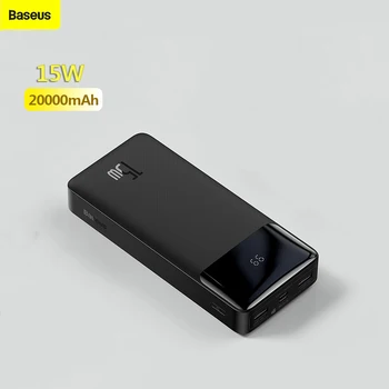 Baseus Power Bank 15 W 20000 ма Преносима зареждане на мобилен телефон Външно зарядно устройство Powerbank за iphone 12 13 14 pro max