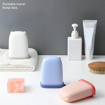 Cartoony Силиконов калъф за сапун, Преносим препарат за съдове за пътуване, Запечатани кутия за съхранение на открито, Водоустойчиви аксесоари за баня