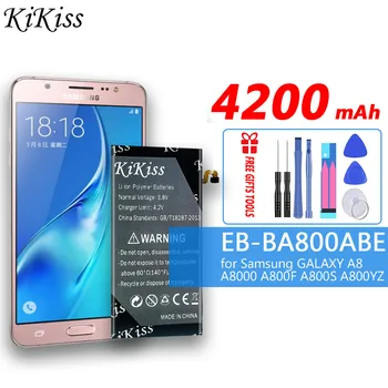 KIKISS 4200 mah EB-BA800ABE Батерия за Samsung GALAXY A8 A8000 Батерия A800F A800S A800YZ Подарък инструменти Батерия