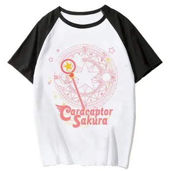 Sakura Card Captor топ, дамски градинска тениска, облекла в стил манга за момичета