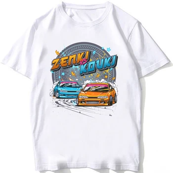 Silvia S14 Louki vs Zenki Silvia S13 S15 Риза в стил Drift King, Нова Лятна Мъжка Тениска с къс ръкав JDM, Спортни Тениски За Момчета с картина на Аниме
