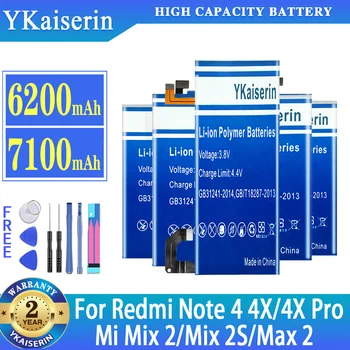 YKaiserin BM50 BM49 BM3B BN41 BN43 Батерия За Xiaomi Mi 2 X 2S Max 2 За Redmi Note 4 4X Pro Note4 Note4X Note4X Pro Batterij