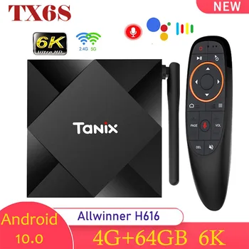 Андроид 10 TX6S Smart TV Box 4G 32G 64G Allwinner H616 Quad-core 2,4 G/5G WiFi Поддръжка на 4K 6K BT HD мултимедиен плейър телеприставка