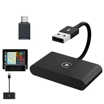 Безжичен адаптер за Кола за Възпроизвеждане на lOS Wireless Auto Car Adapter, Apple Wireless Car play Dongle, Plug Play 5GHz WiFi Online Updater