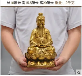 Бронзова статуя, на Пътя Саньцин от месинг, too Qingyu Shangqing moral Юан Линг Tian Crafts Decoration