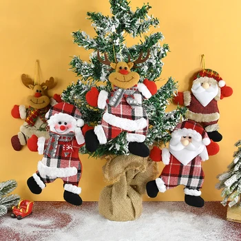 Весела Коледна Украса, Дядо Коледа, Снежен човек Елен Тъканта, Кукла, Окачена Висулка за Коледно Noel Натал Коледен Декор 2024