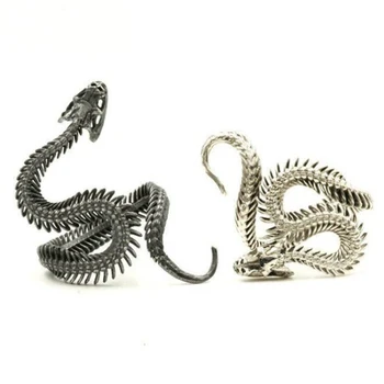 Властное Винтажное пръстен във формата на змия сребрист цвят За Мъжете, пръстен във формата на Змия Ръчно изработени, мъжки пръстен, колие, Окачване, бижута, аксесоари