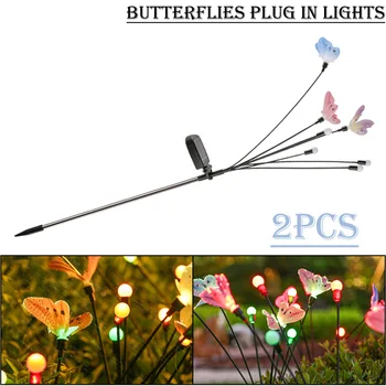 Градински Слънчева светлина-Пеперуди, 7 led декоративни Светулки, Слънчева светлина за косене на трева, водоустойчив светлини за двора, пътеки, вътрешни дворове