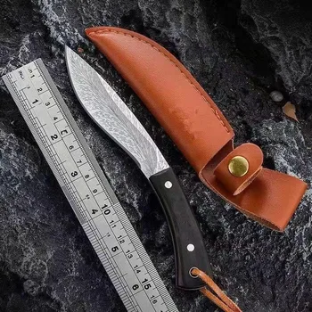 Дамасский нож за кучешки лапи, Монголски ръчен нож за месо Висока твърдост, Къмпинг на открито, Непалски ятаган, Нож за пера на Едро