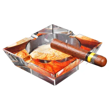 Дизайн сигарной пепелници с тютюневи листа, голям диаметър, 4 слота, сигарная пепелник, Квадратна цигара, пепелник за пури, аксесоари за пушачи