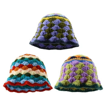 Еластичната ветрозащитная зимна шапка, вязаная шапка с шарени Linge за жени, мъже, топла шапка за уши, меки аксесоари за студено време