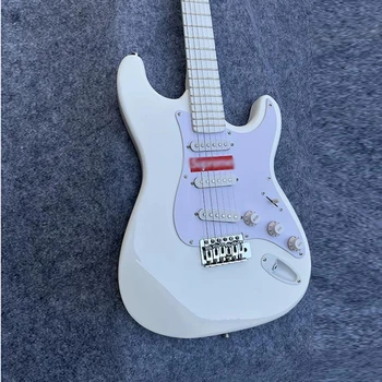 Електрическа китара ST Classic от чисто бяла светлина, усъвършенстване на система вибрато, три пикап е с една намотка, хромирани фитинги