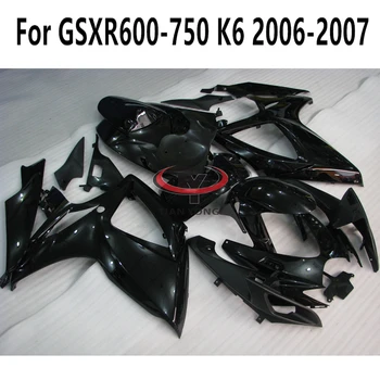 За GSXR600 GSXR750 Подходящ GSXR 600 750 2006-2007 K6 2006 2007 Пълен комплект Обтекателей Каросерия Капак Впръскване на Черен Мат Гланц
