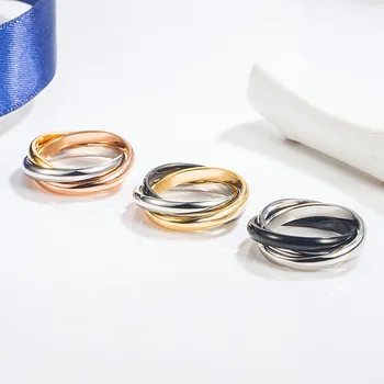 Класически пръстен Trinity от сребро 925 проба с цветоделением, женствена личност, прост модната марка, вечерни висококачествени бижута