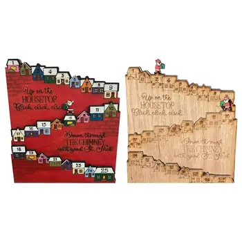 Коледен Дървена Адвент-календар на масата украса Календар за обратно броене на Ханс грубер фондация Подарък от падащото Odi в Класната стая и Хол, къща