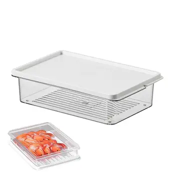 Контейнери за съхранение на продукта Кутия за съхранение на храна с капак, Прозрачни и преносими контейнери за съхранение в хладилник, Кухненска купа за съхранение в гардероба