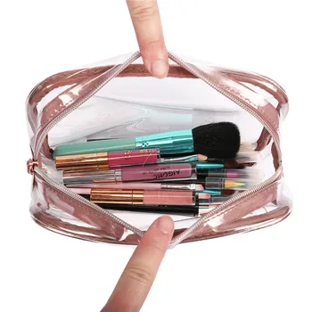 Косметичка от PVC, Прозрачни Водоустойчиви Дамски Чанти За багаж, Ръчни Пътни Чанти за измиване на тоалетни принадлежности, Органайзер за козметични чанти