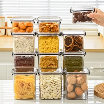 Кухненски контейнер за юфка и спагети, Кутия за съхранение и капак за запазване на зърнени култури, Инструменти за уплътняване на боб, овес