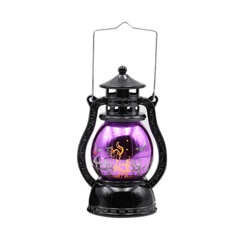 Лампа за Хелоуин, ретро ръчен фенер, маслена лампа, подвесное украса за кануна Хелоуин (лилаво)