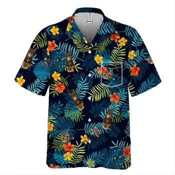 Лятна Гореща разпродажба на Мъжки тениски в хавайски стил с 3D принтом 