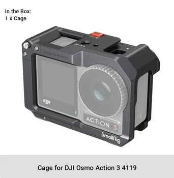 Малка ремък за фотоапарат OSMO Action 3, Защитно каишка, Съвместима с микрофон DJI, Защитна рамка за DJI Osmo Action 3 - 4119