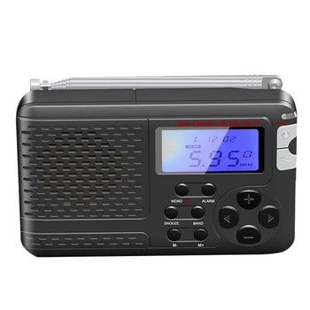 Многофункционален радио с антена Преносим LCD екран AM/FM/SW/TV (Полнодиапазонное радио 50/60 Hz) 3XAAA батерии за съхранение радио