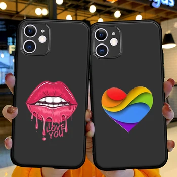 Модерен розово-червени устни силиконов Калъф за телефон от TPU за iPhone 14 13 12 Pro Max SE 2020 Plus X XR XS 11 Pro Max Калъф за вашия телефон