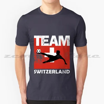 Мъже и жени от 100% памук, мека модна тениска на Швейцария по Футбол, Болеющие за швейцарския футбол