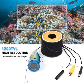 Място за подводен риболов с 12 IR led крушки Водоустойчива камера за риболов с кабел с дължина 20 м/30 м/50 м за сирена