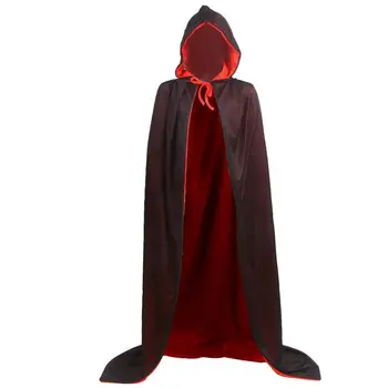 Наметало Вампир, с яка от Черно-червена Реверсивная Наметало на Хелоуин, на Карнавалните костюми на Дракула за възрастни
