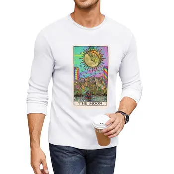 Нова дълга тениска с Кошмарен Таро - Луната, мъжки забавни тениски, тениски по поръчка, мъжки памучни ризи