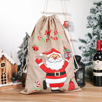 Нови Декоративни Елементи, спално Бельо, Подаръчни пакети с Коледен Принтом, Раница на Дядо Коледа, Бонбони Apple