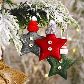 Ново Коледна украса Креативна Коледна елха във формата на червена звезда, Висящи украшения за дома, Сватба парти, Декорация на Нова година 2024