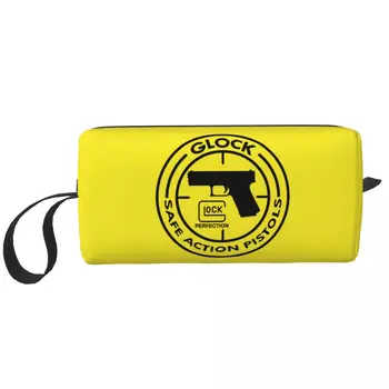 Обичай Пистолет Глок Чанта За Тоалетни Принадлежности Жените САЩ Пистолет Пистолет Лого Козметични Органайзер За Грим Дами Красотата на Съхранение Dopp Box Kit