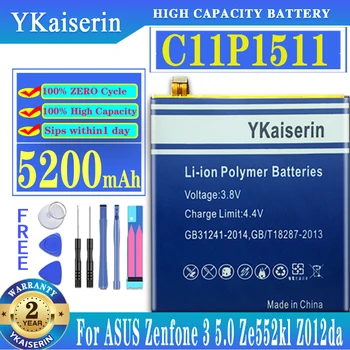 Оригинален YKaiserin За ASUS C11P1511 Батерия За ASUS Zenfone3 Ze552kl Z012da Z012de Директен 5200 mah Висок Капацитет