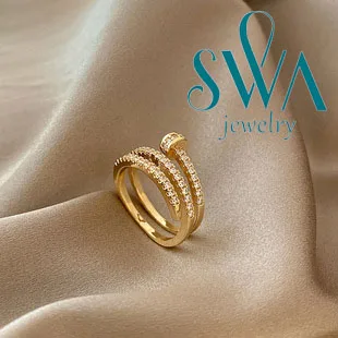Оригинален комплект бижута SWAN 2022 Luxury Fine Woman с триъгълен кристал, Колекция Millenia, пръстен-талисмани за жени