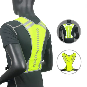 Отразяваща жилетка за велоспорта, сигурна яке с висока видимост, за нощен езда, бягане, каране на велосипед, мотоциклет, елек за спорт на открито