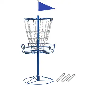Преносим кош за голф, метална мишена за голф с летенето диск, синя