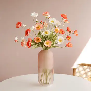 Реалистичен изкуствени цветя, ръчно изработени от изкуствена коприна Цвете Блестящата имитация на фина текстура Цвете Широко приложение за дома