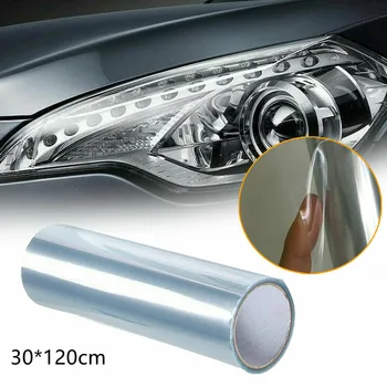 Резервни части за Автомобилна светлинна Стикер, лъскава прозрачна Защита крушки на Фарове, Смяна на Протектора 30 см * 120 см, Аксесоари