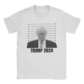 Реколта тениска с Доналд Тръмп, президент 2024 тениска за мъже, през цялата деколте, риза от чист памук, Тениски с къс ръкав, Дрехи 6XL