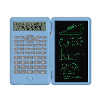 Сгъване с 6-инчов Научен калкулатор, LCD таблет за писане, Преносима Акумулаторна дъска за рисуване, Тетрадка за въвеждане на ръкописен текст със стилус