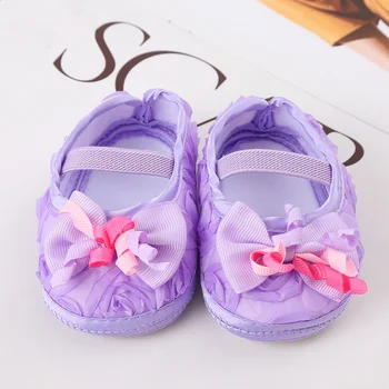 Сладко есен обувки за първите разходки на Принцеса за момиченца, удобни и модерни обувки за креватчета за деца 0-12 месеца